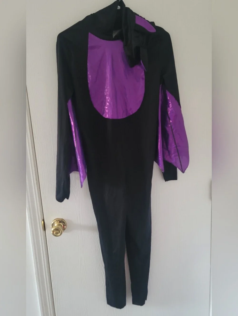 Midnight Bat Kids Halloween Costume Hooded Jumpsuit with Wings 10-12 Large L New